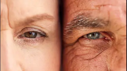 Close-up of a smiling senior couple showing healthy aging and happiness