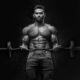 Man doing barbell squat in gym to build muscle