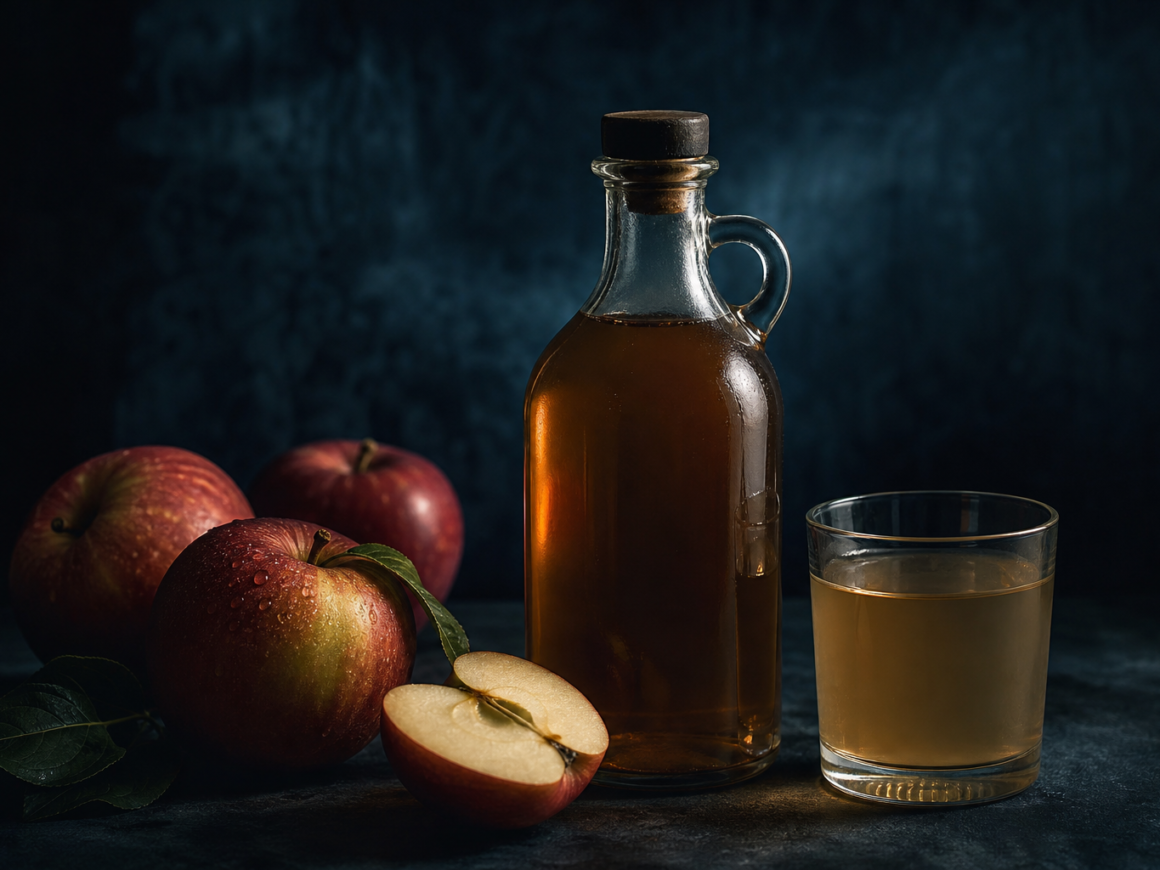 Apple cider vinegar weight loss - ACV bottle and glass with water
