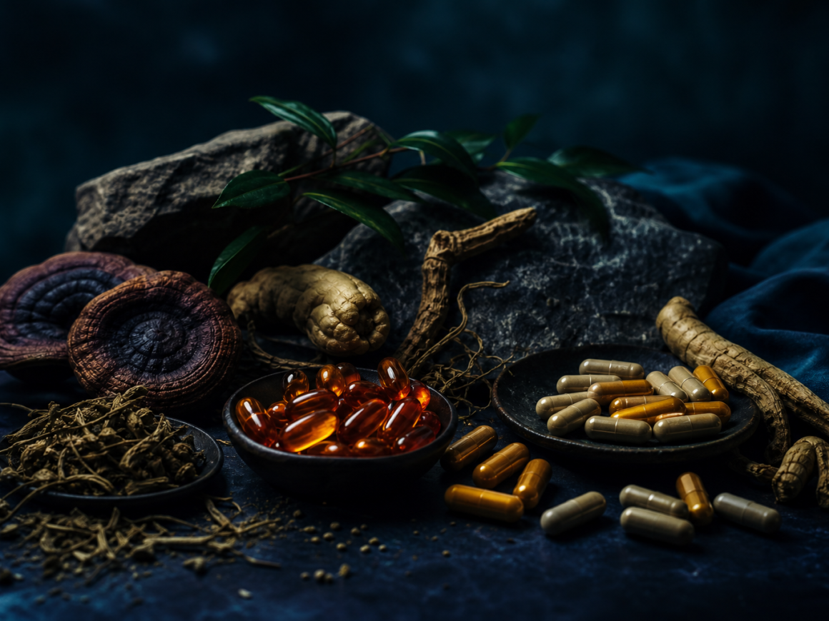 Best supplements for energy - CoQ10, B vitamins and adaptogen capsules