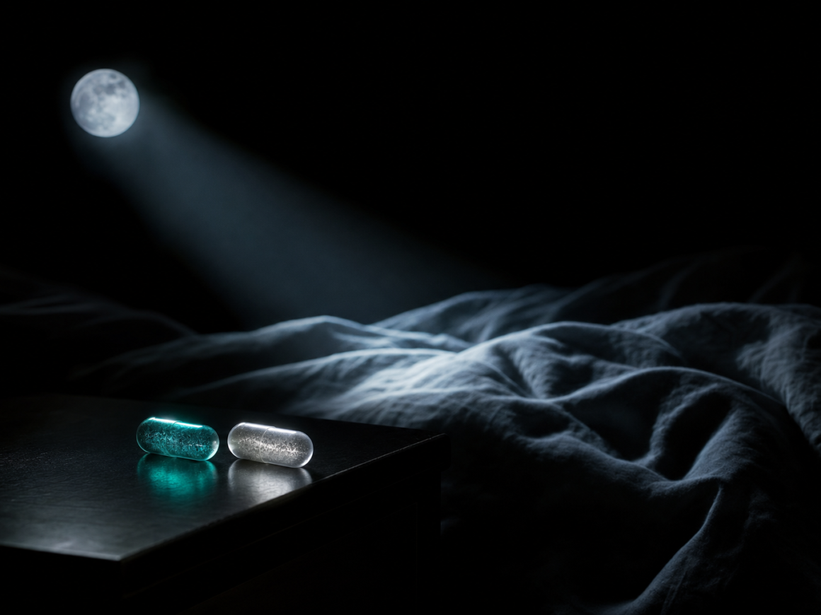 Can you take magnesium and melatonin together - dark cinematic sleep stack editorial