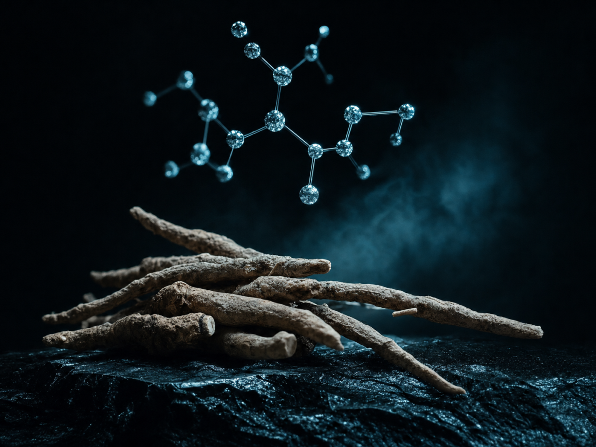 Does ashwagandha increase estrogen - dark cinematic hormone botanical editorial