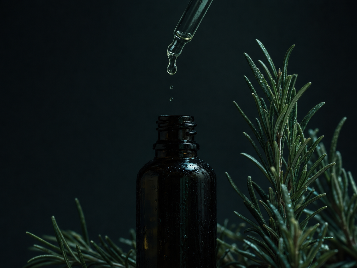How to dilute rosemary oil for hair - dark moody botanical editorial