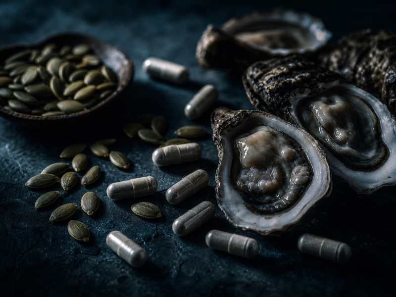 Zinc supplement benefits - zinc capsules and foods high in zinc