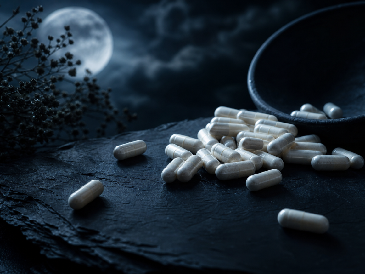 Magnesium glycinate supplement capsules for sleep and anxiety