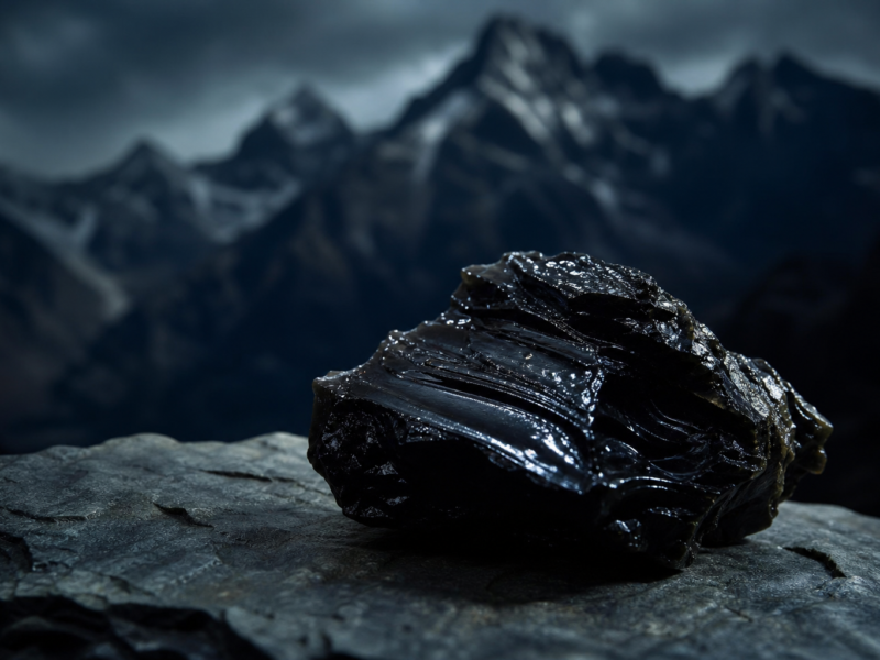 Shilajit benefits - dark shilajit resin from Himalayan mountains
