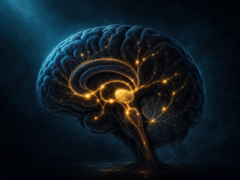 Dopamine menu - brain happiness and reward system concept